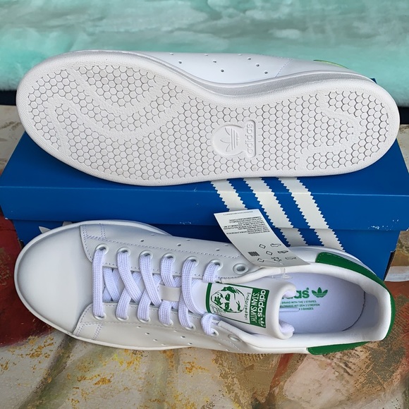 ADIDAS STAN SMITH MENS FTWWHT/FTWWHT/GREEN - Picture 6 of 16